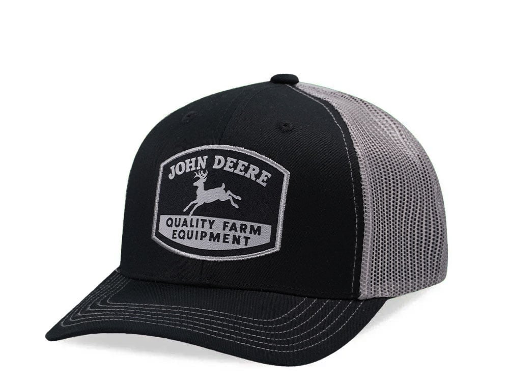 John Deere Quality Farm Vitnage Charcoal Trucker Snapback Gorra