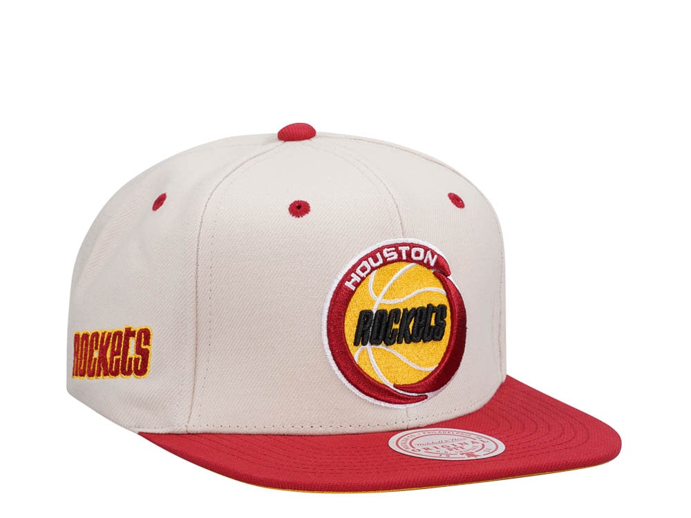 Mitchell & Ness Houston Rockets Sail Off White Two Tone Snapback Gorra