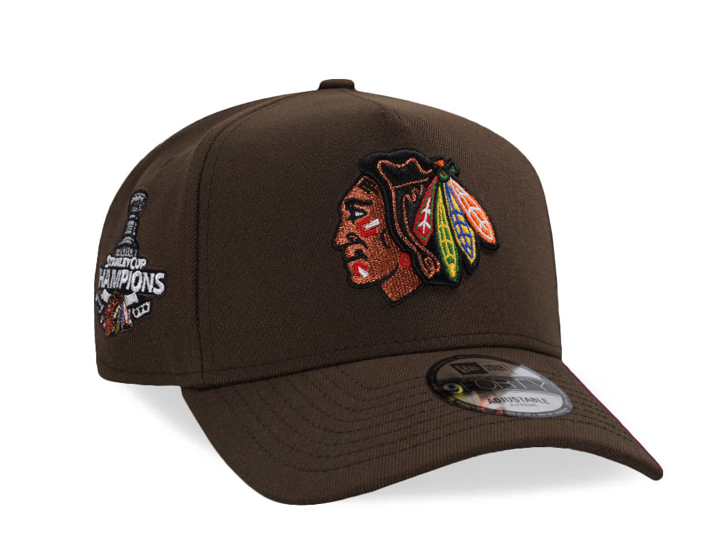 New Era Chicago Blackhawks Stanley Cup Champions 2010 Walnut Edition 9Forty A Frame Snapback Gorra