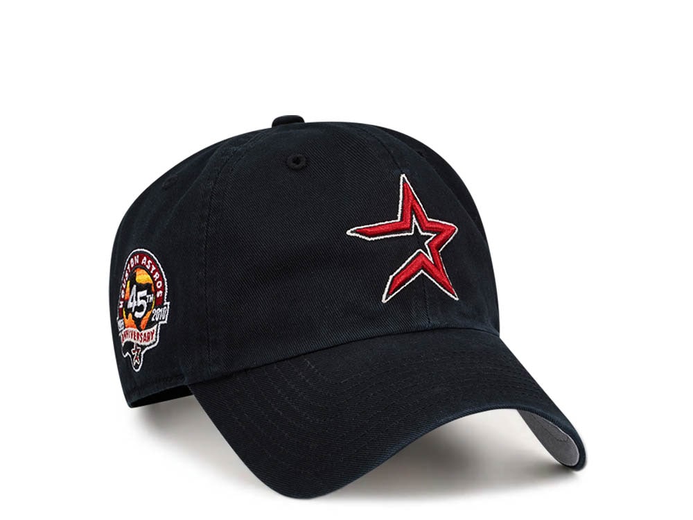 47Brand Houston Astros 45th Anniversary Black Clean Up Strapback Gorra