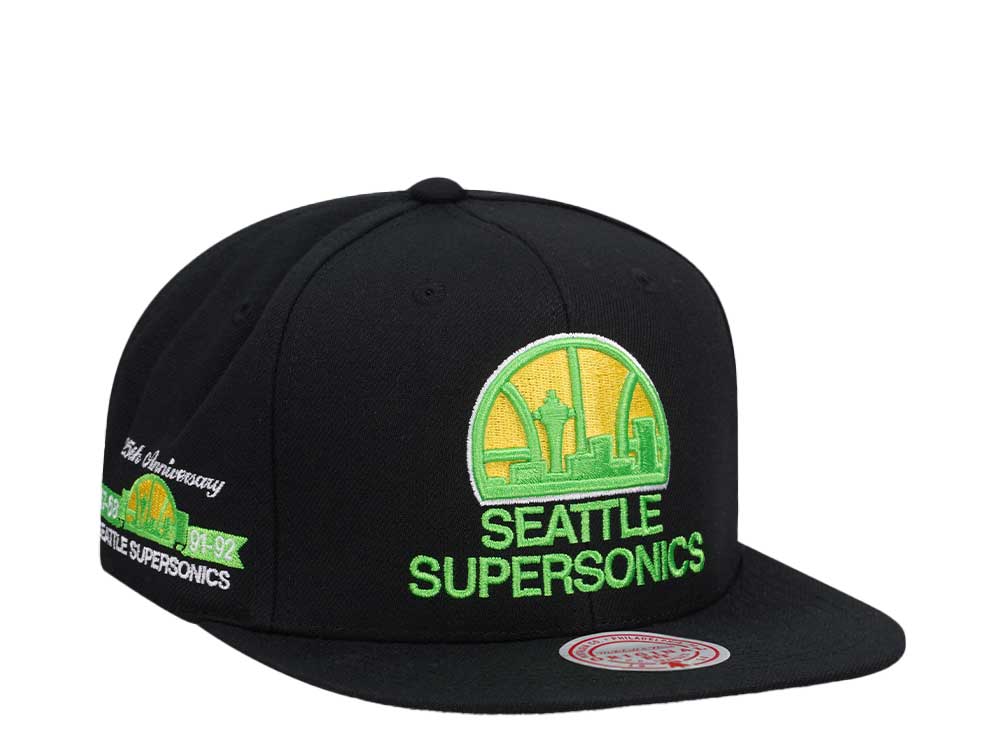 Mitchell & Ness Seattle Supersonics 25th Anniversary Neon Tropical Hardwood Classic Snapback Cap