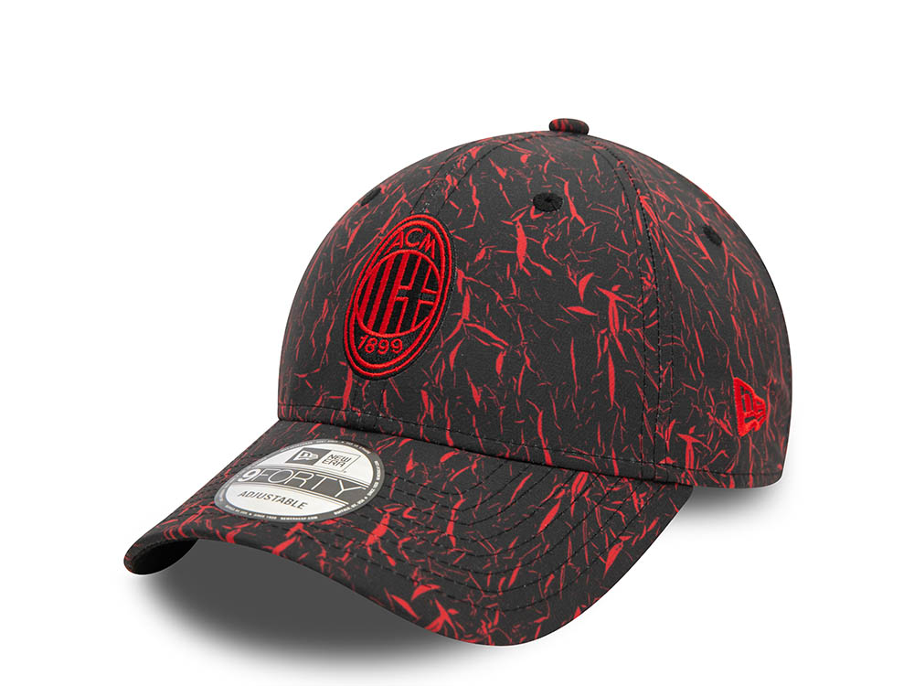 New Era AC Milan Black Crinkle 9Forty Strapback Gorra