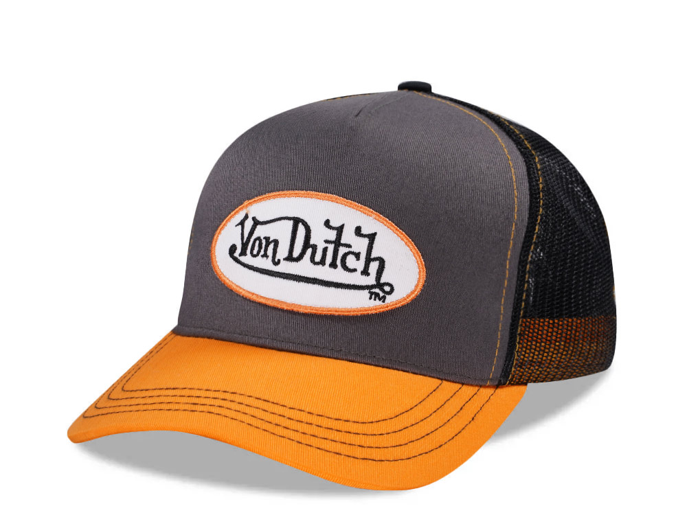 Von Dutch Grey Orange Two Tone Edition Trucker Snapback Gorra