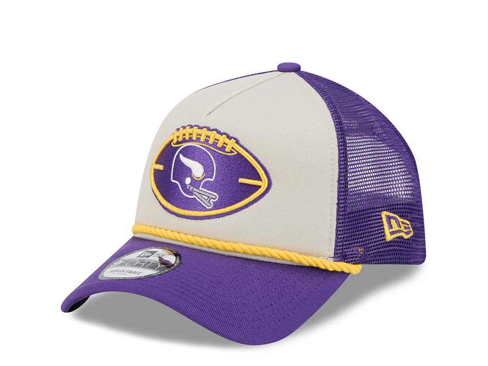 New Era Minnesota Vikings Sideline 2024 9Forty A Frame Trucker Snapback Gorra