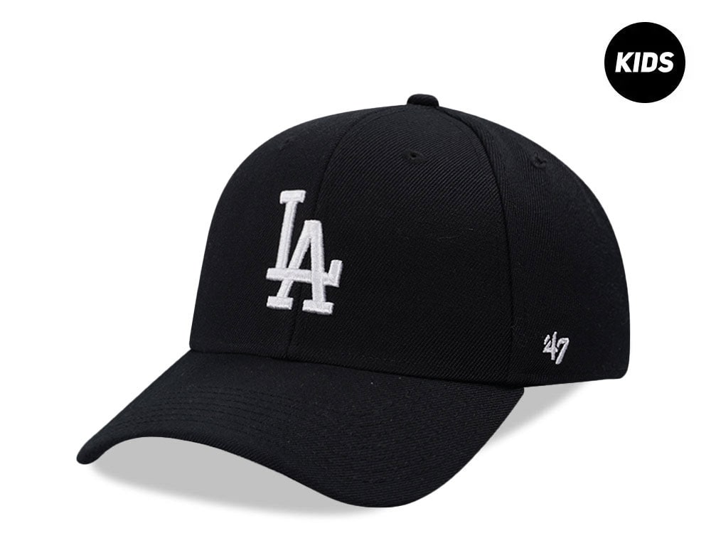 47Brand Los Angeles Dodgers Black MVP Kids Strapback Gorra