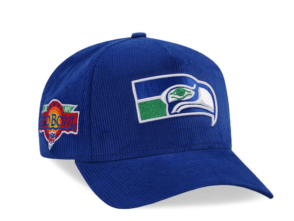 New Era Seattle Seahawks Pro Bowl 1991 Royal Corduroy Edition 9Forty A Frame Snapback Gorra