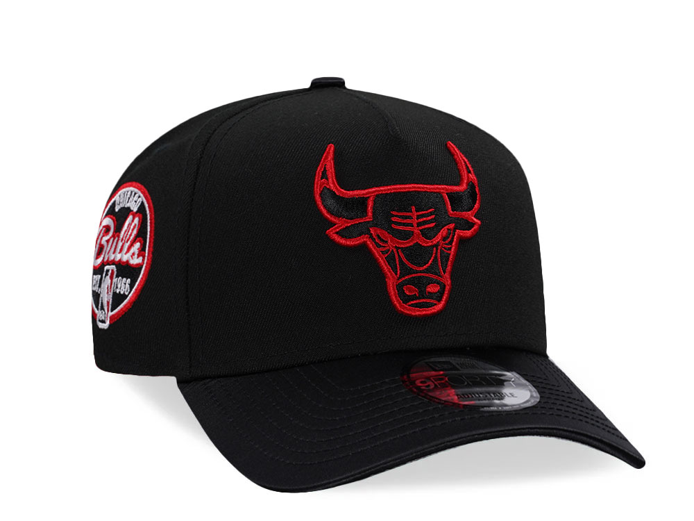 New Era Chicago Bulls 58 Years Black Satin Brim Two Tone 9Forty A Frame Snapback Gorra