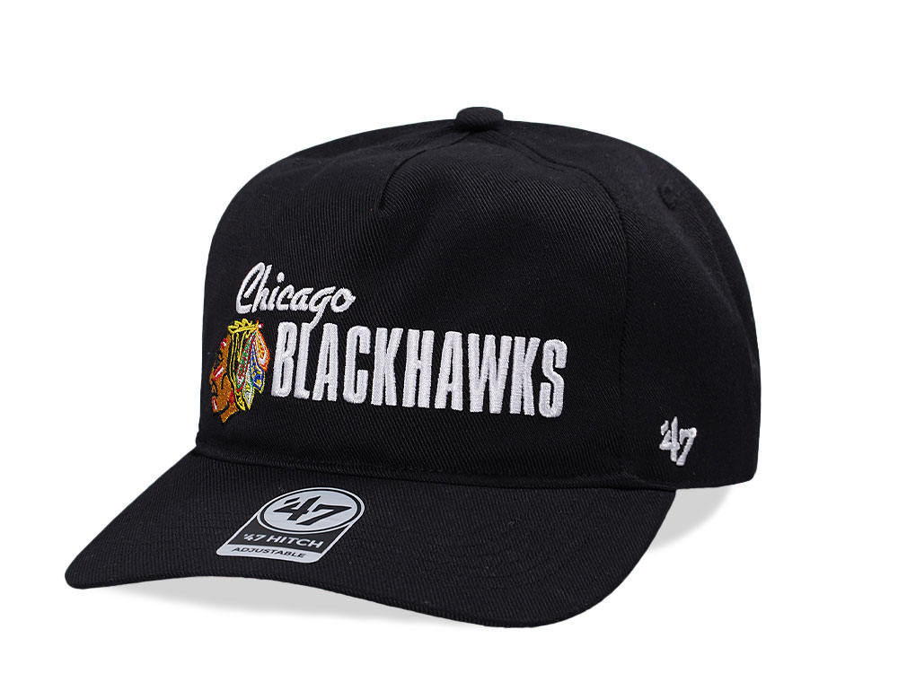 47Brand Chicago Blackhawks Black Shadow 47 Hitch Snapback Gorra