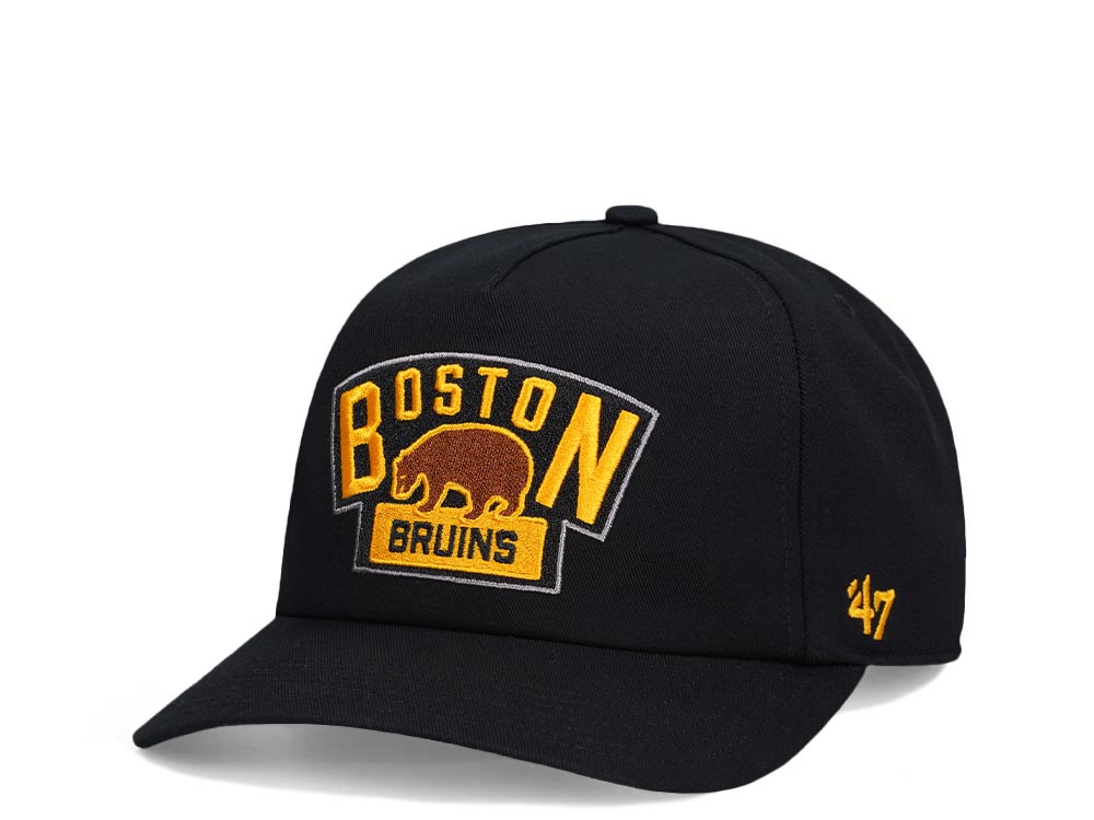 47Brand Boston Bruins Vintage Winter Black Nantasket Captain Snapback Gorra