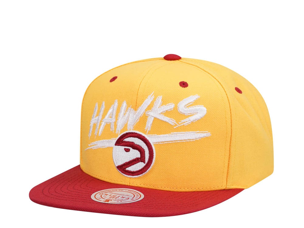 Mitchell & Ness Atlanta Hawks Transcript Yellow Two Tone Snapback Gorra