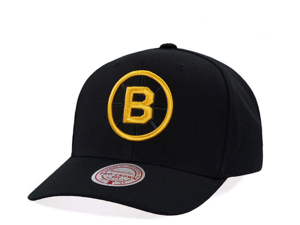 Mitchell & Ness Boston Bruins Pro Crown Fit Vintage Black Snapback Gorra