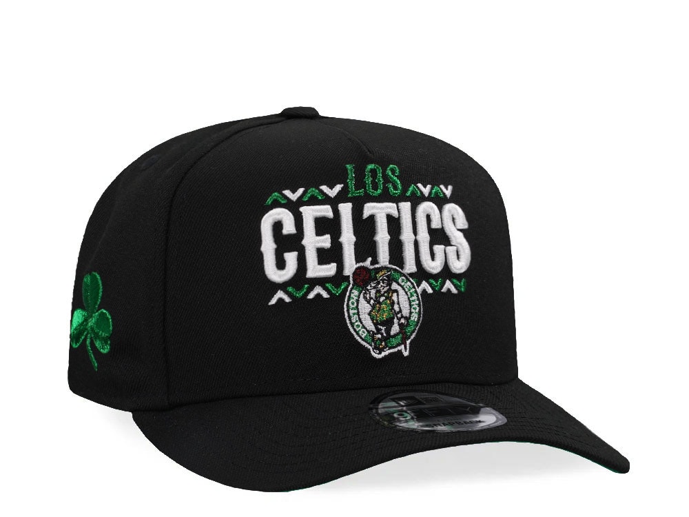 New Era  Boston Celtics Black Metallic Green A Frame 9Fifty Snapback Gorra