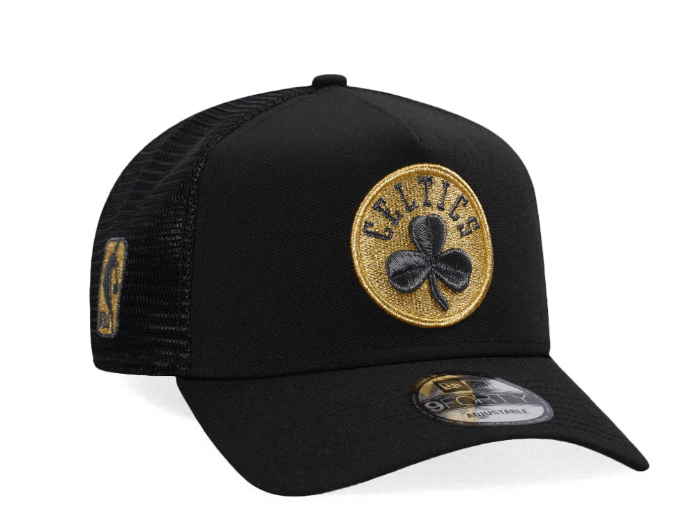 New Era Boston Celtics Black Gold Classic Trucker Edition A Frame 9Forty Gorra