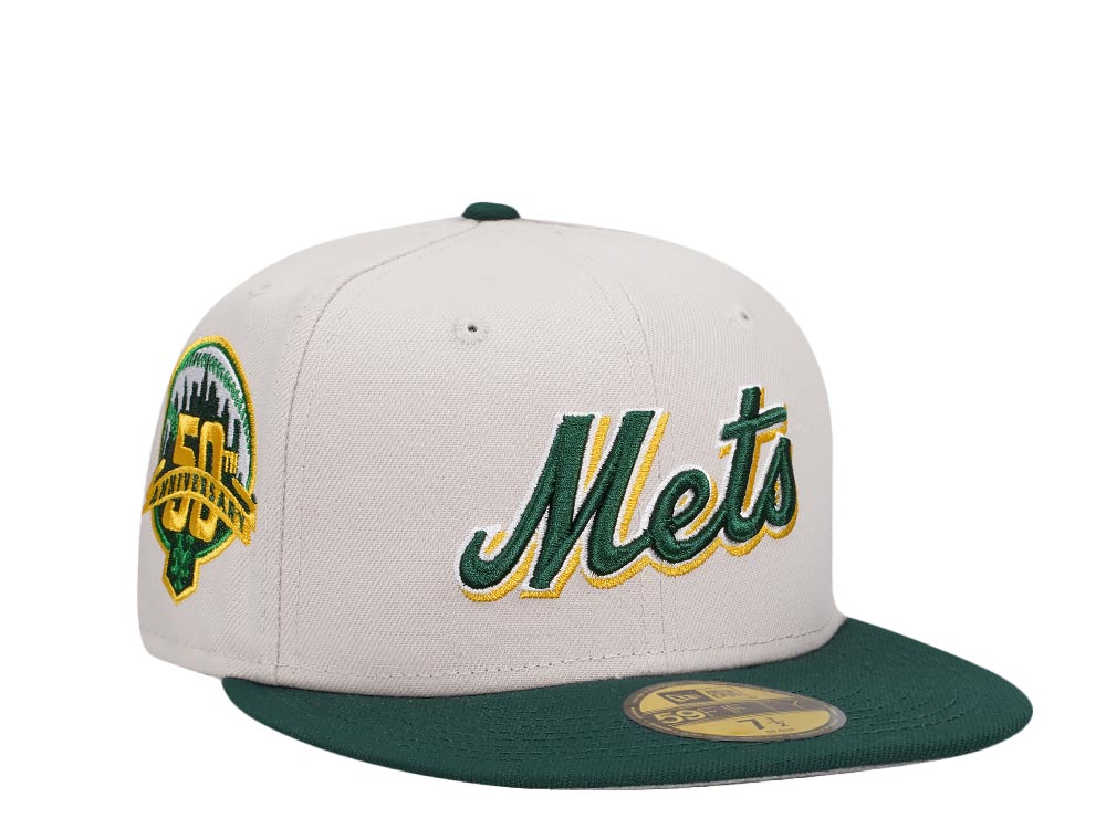 New Era New York Mets 50th Anniversary Stone Field Green Two Tone Edition 59Fifty Fitted Gorra