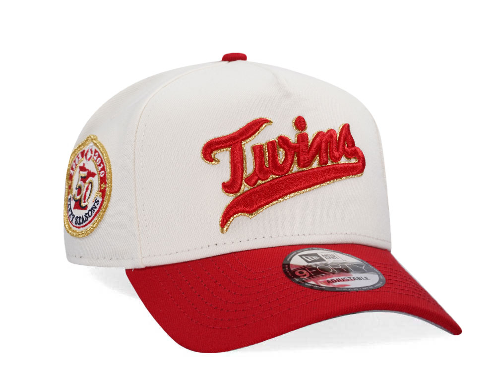 New Era Minnesota Twins 50th Anniversary Chrome Two Tone Edition A Frame Snapback Gorra