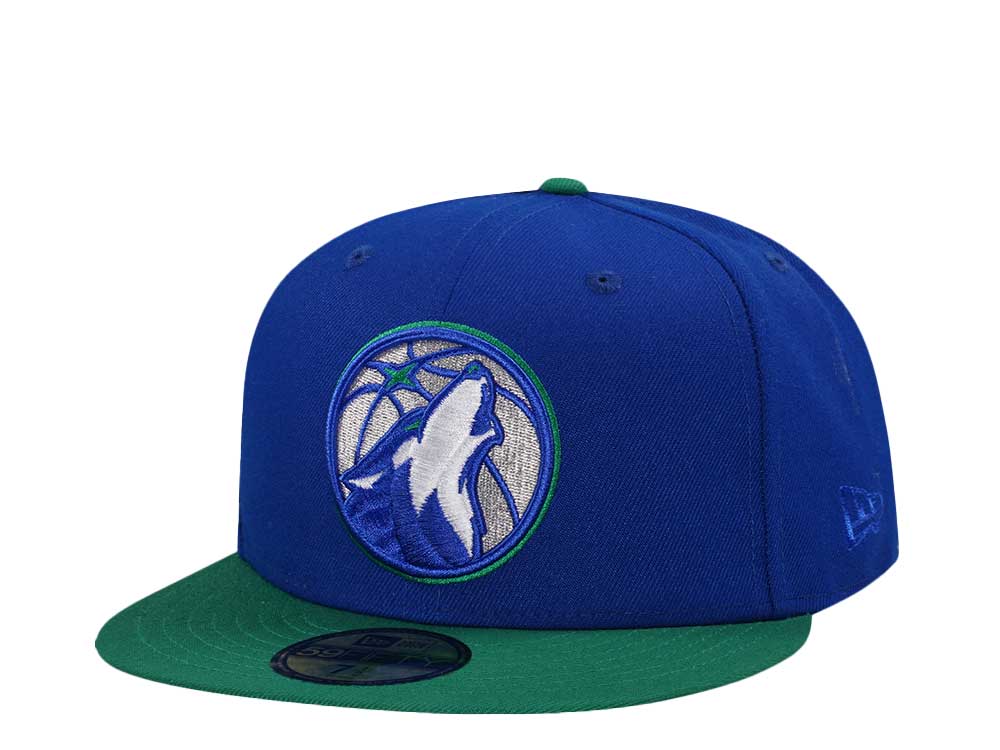 New Era Minnesota Timberwolves Blue Metallic Two Tone Edition 59Fifty Fitted Gorra