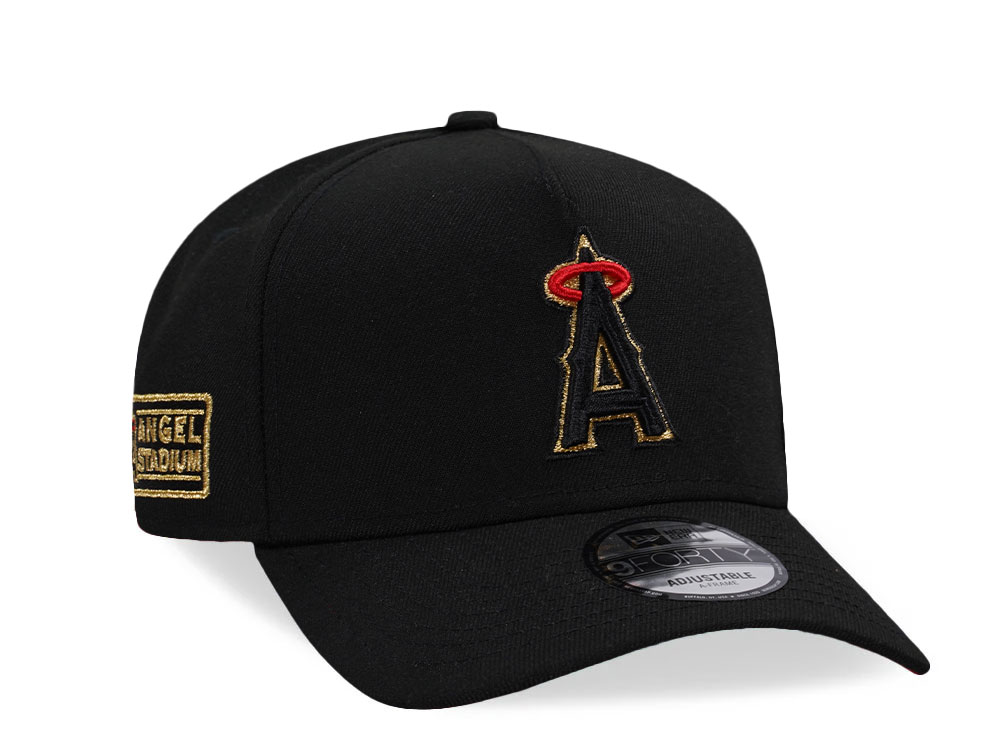 New Era Anaheim Angels Angels Stadium Black Gold 9Forty A Frame Snapback Gorra