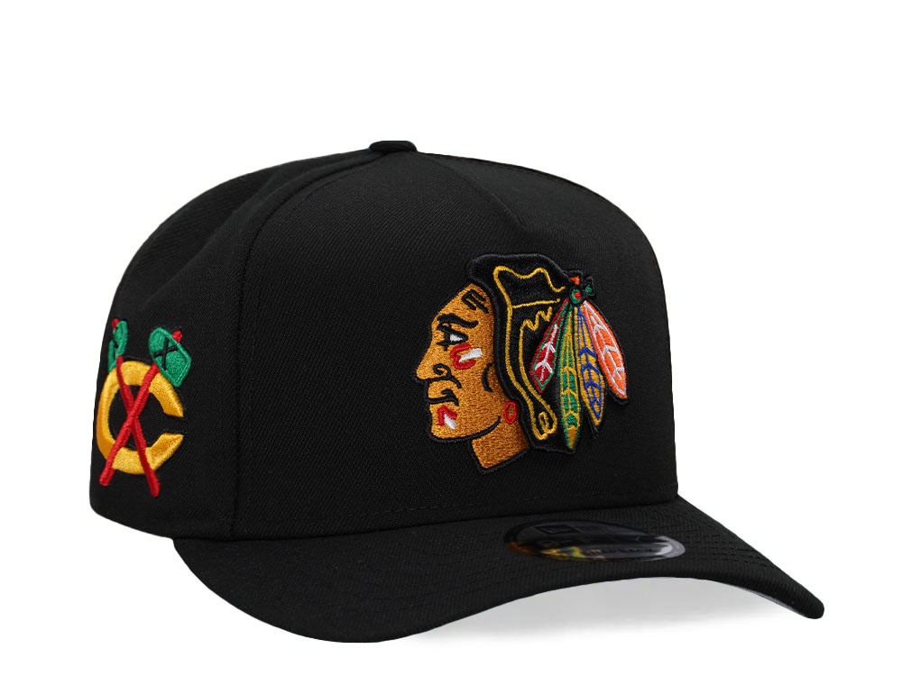 New Era Chicago Blackhawks Black Classic 9Fifty A Frame Snapback Gorra