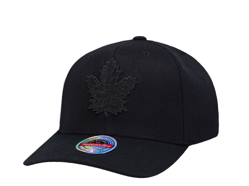 Mitchell & Ness Toronto Maple Leafs Black On Black Logo Classic Red Snapback Gorra