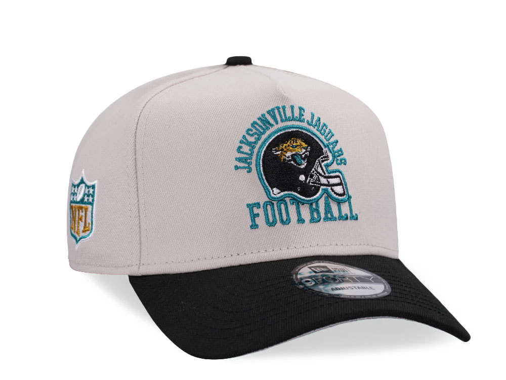 New Era Jacksonville Jaguars Stone Two Tone 9Forty A Frame Snapback Gorra