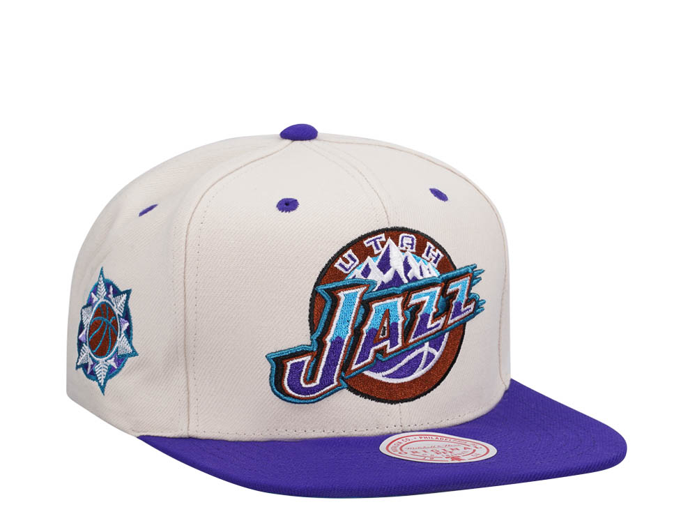 Mitchell & Ness Utah Jazz Sail Off White Two Tone Snapback Gorra