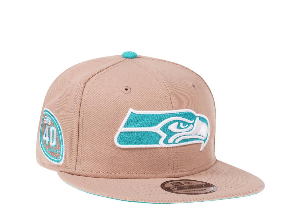 New Era Seattle Seahawks 40 Seasons Camel Mint Edition 9Fifty Snapback Gorra