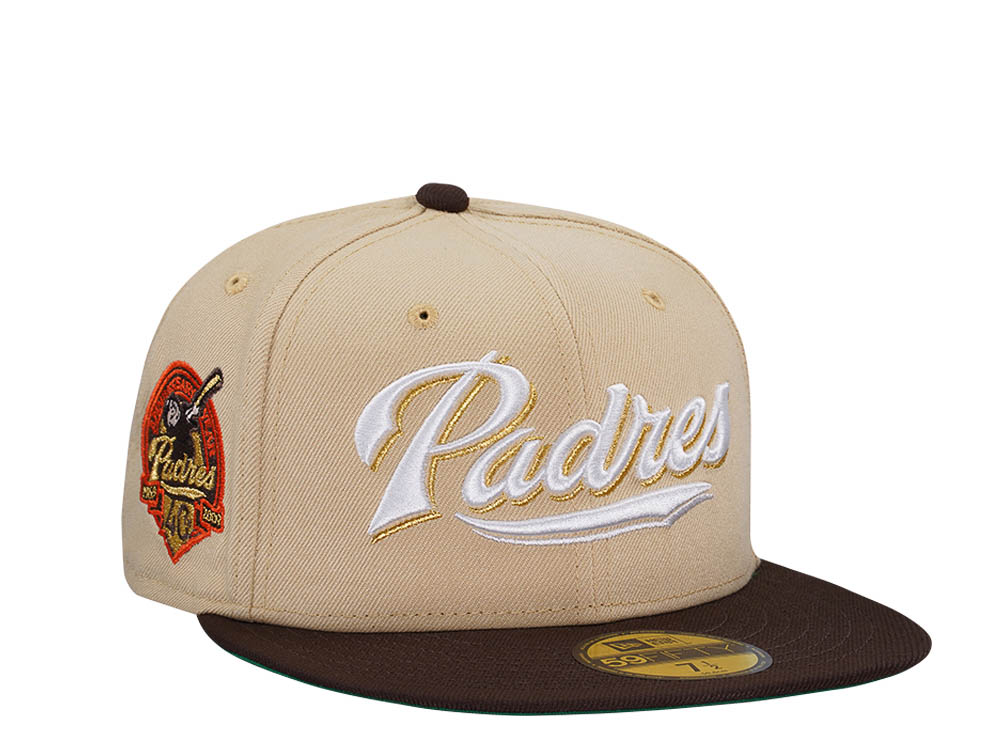 New Era San Diego Padres 40th Anniversary Vegas Gold Two Tone Edition 59Fifty Fitted Gorra