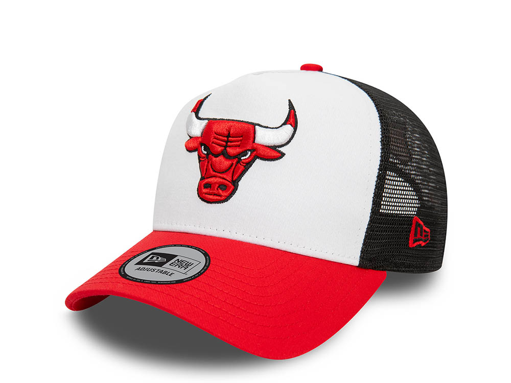 New Era Chicago Bulls White 9Forty Trucker A Frame Snapback Gorra