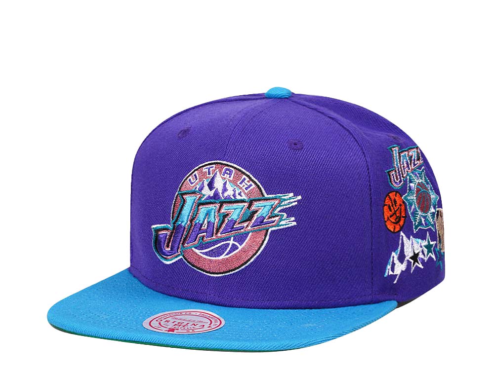 Mitchell & Ness Utah Jazz Patch Overload Hardwood Classic Snapback Gorra