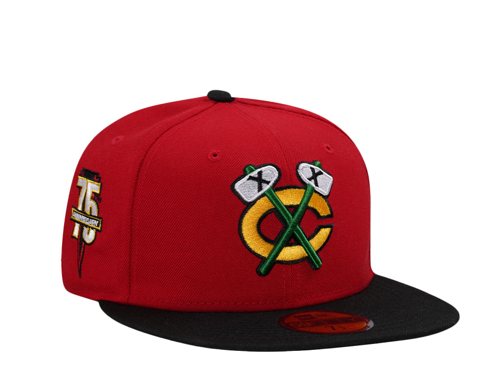 New Era Chicago Blackhawks 75th Anniversary Red Two Tone Edition 59Fifty Fitted Gorra