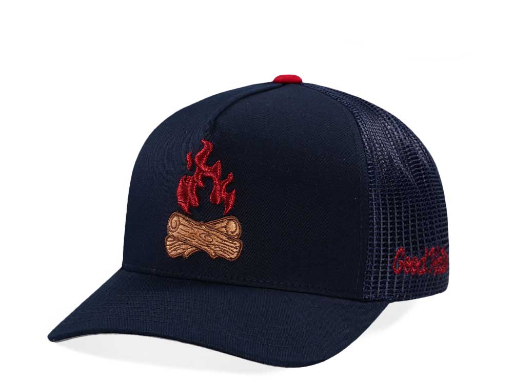 Good Hats Camp Fire Navy Trucker Edition Snapback Gorra