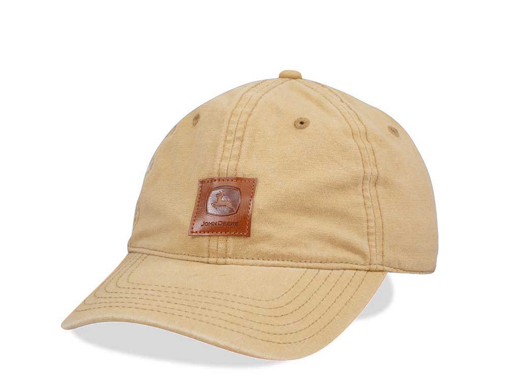 John Deere Stone Washed Logo Brown Strapback Gorra