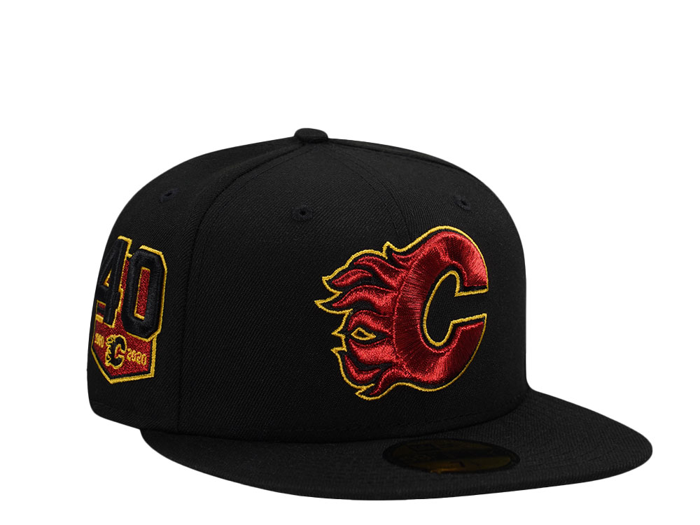 New Era Calgary Flames 40th Anniversary Black Metallic Edition 59Fifty Fitted Gorra