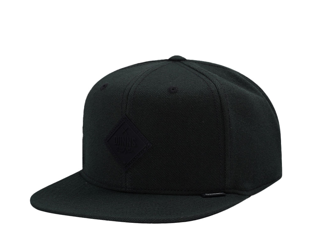 Djinns Monochrome Black 6 Panel Snapback Gorra