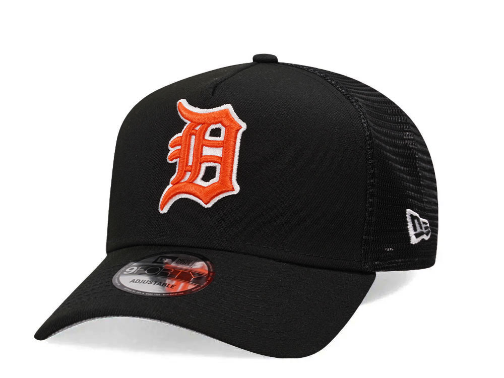 New Era Detroit Tigers Black Trucker A Frame 9Forty Snapback Gorra