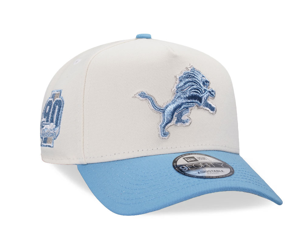 New Era Detroit Lions 90 Seasons Chrome Metallic Two Tone Edition 9Forty A Frame Snapback Gorra