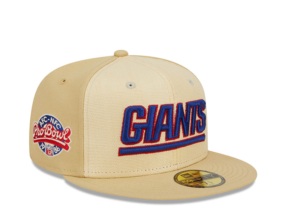 New Era New York Giants Pro Bowl 1986 Raffia Front Vegas Gold Edition 59Fifty Fitted Gorra