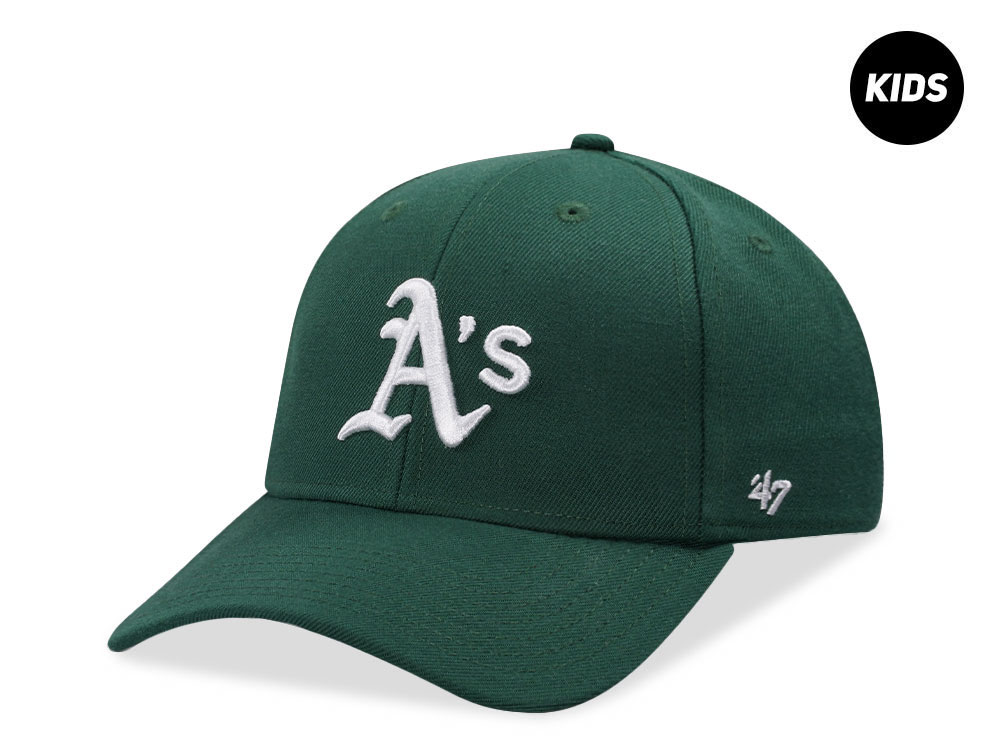 47Brand Oakland Athletics Green MVP Kids Strapback Gorra