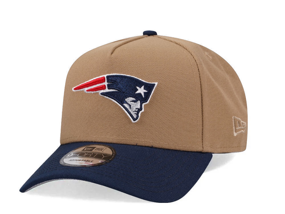 New Era New England Patriots Khaki Two Tone Edition 9Forty A Frame Snapback Gorra