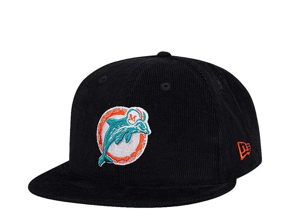 New Era Miami Dolphins Black Corduroy Edition 9Fifty Snapback Gorra