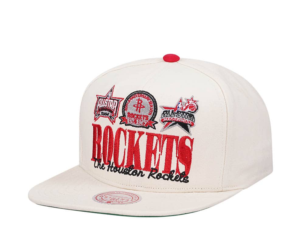 Mitchell & Ness Houston Rockets Reframe Retro Off White Snapback Gorra