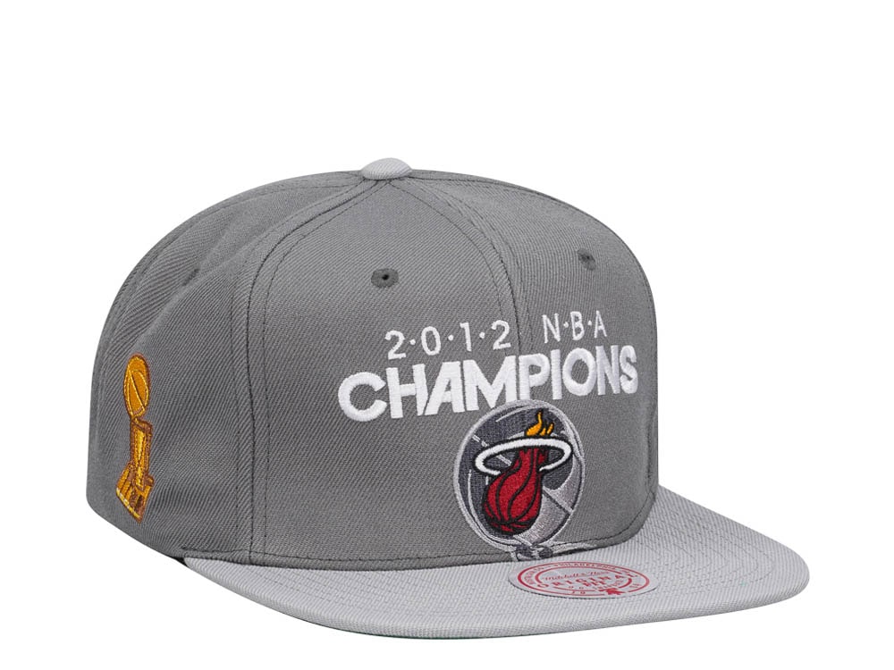 Mitchell & Ness Miami Heat 12 Champs Gray Snapback Cap