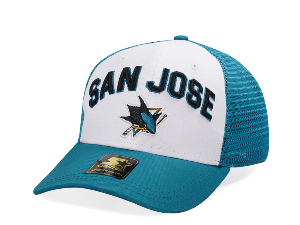 Starter San Jose Sharks Penalty Curved Trucker Snapback Gorra