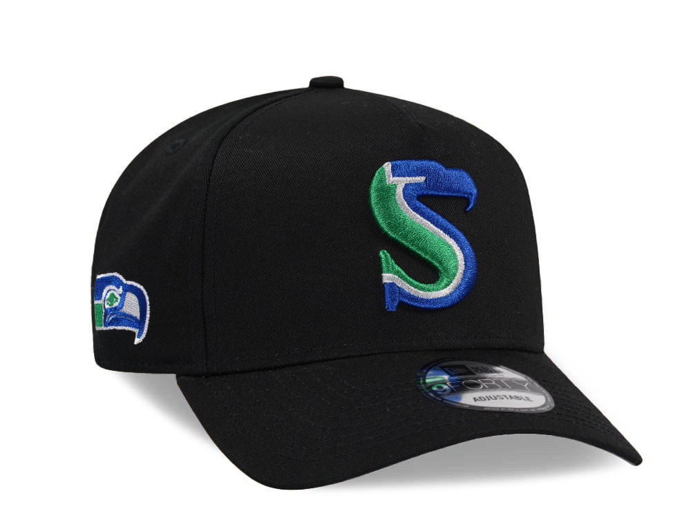 New Era Seattle Seahawks City Originals Black A Frame 9Forty Snapback Gorra