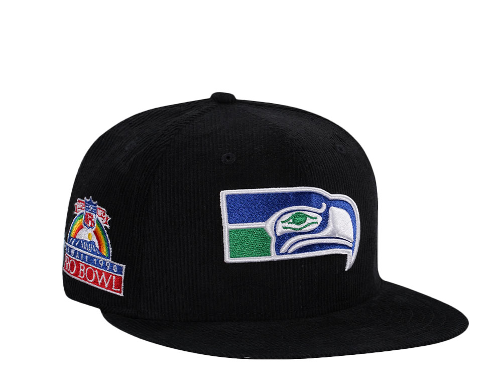 New Era Seattle Seahawks Pro Bowl 1990 Black Corduroy Edition 59Fifty Fitted Gorra