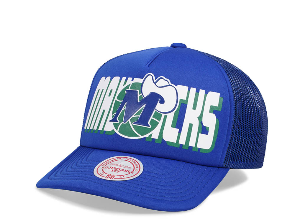 Mitchell & Ness Dallas Mavericks Blue Billboard Trucker Snapback Gorra