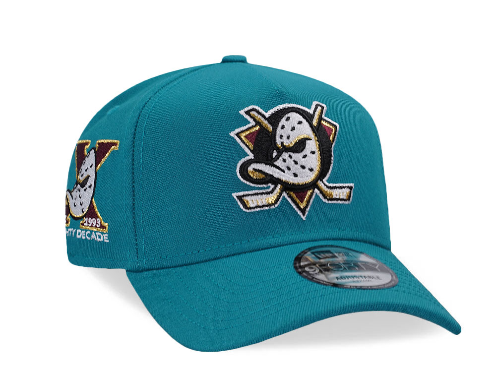 New Era Anaheim Ducks 10th Anniversary Teal Prime Edition 9Forty A Frame Snapback Gorra