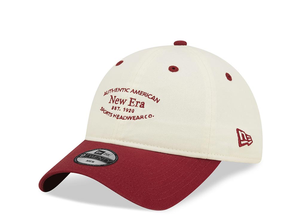 New Era Est. 1920 Contrast Stone Merlot Two Tone 9Twenty Strapback Gorra