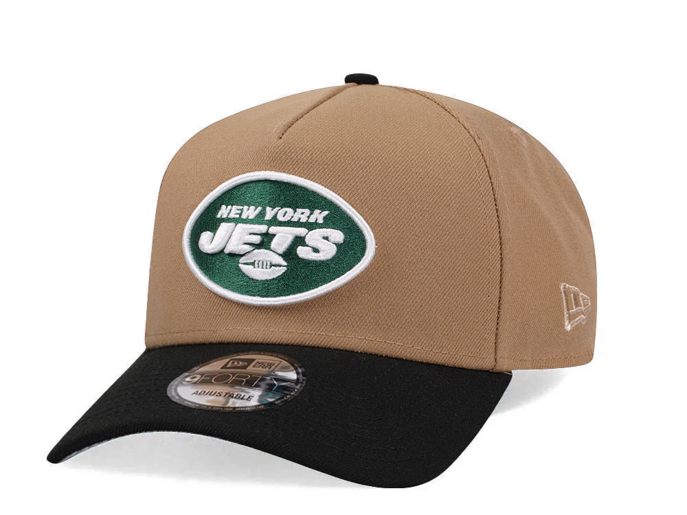 New Era New York Jets Khaki Two Tone Edition 9Forty A Frame Snapback Gorra