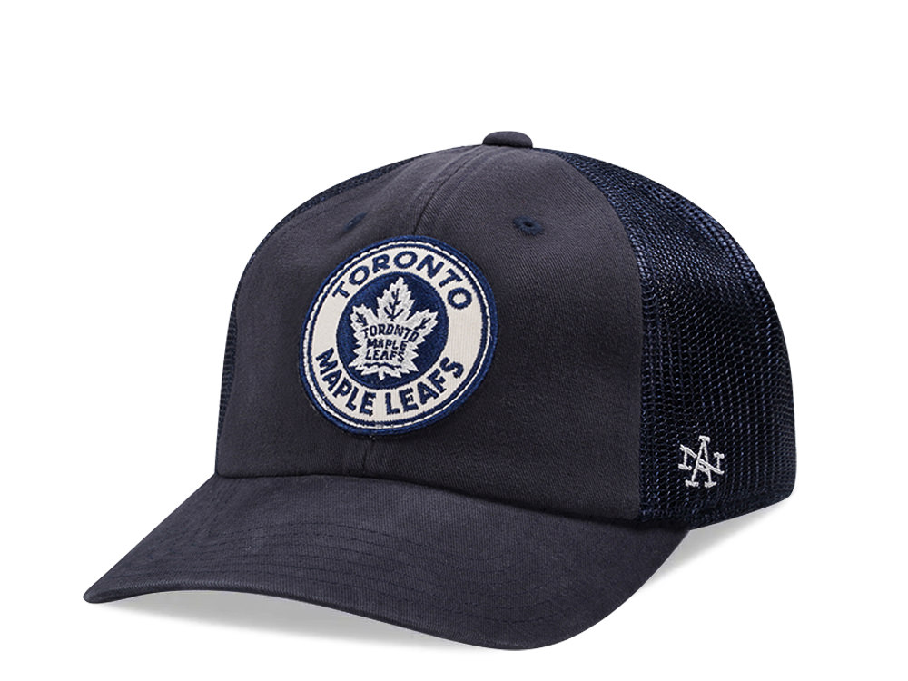 American Needle Toronto Maple Leafs Raglan Bones Navy Trucker Snapback Gorra